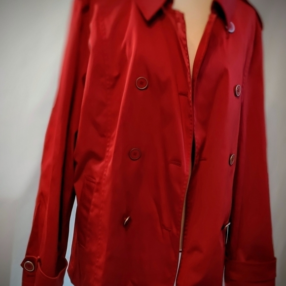 Red Double Breasted Rain Peacoat by Weatherproof - Picture 5 of 5